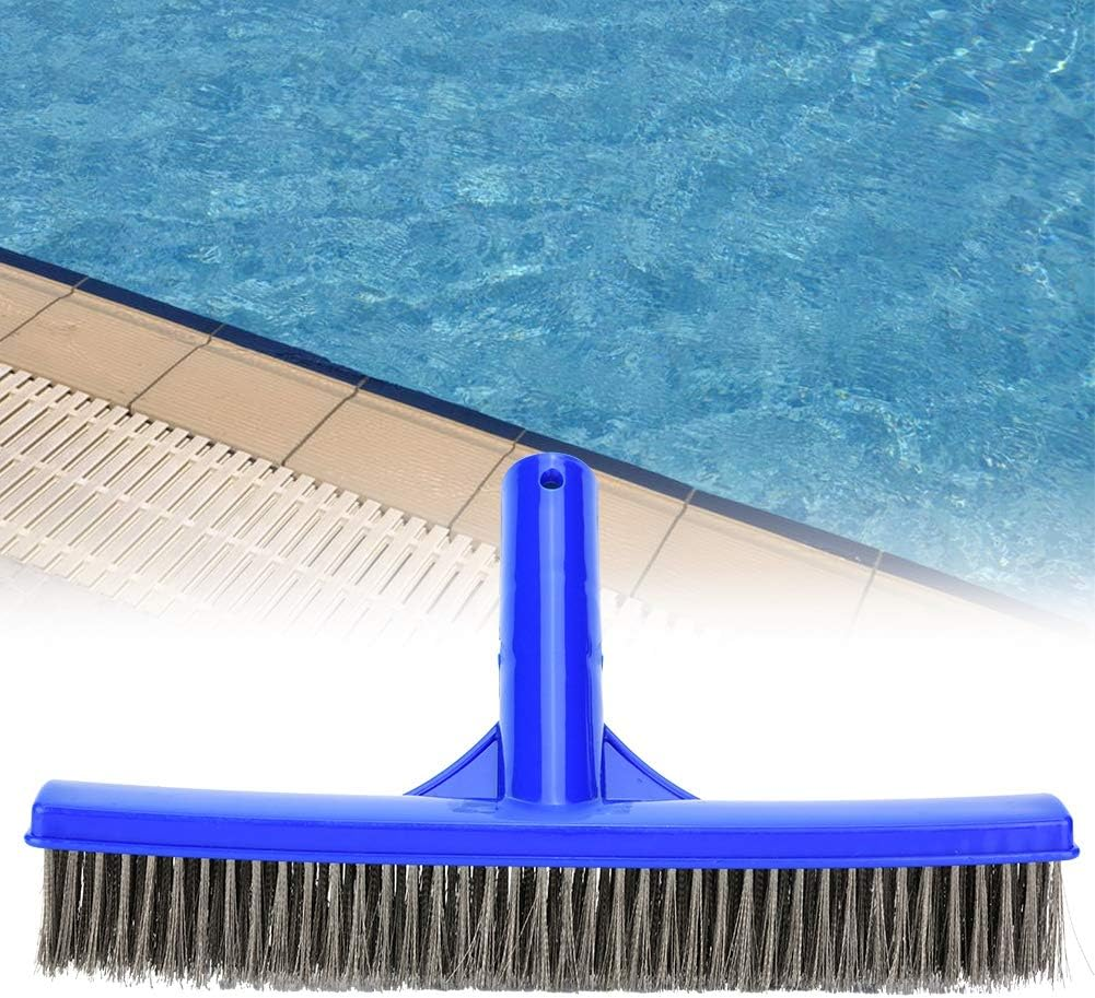 Pool Brush, Swimming Pool Wall Brush with High Density Steel Wire Bristles and 45 Degree Angled Handle for Effective Dirt Removal in Spa Pond Cleaning