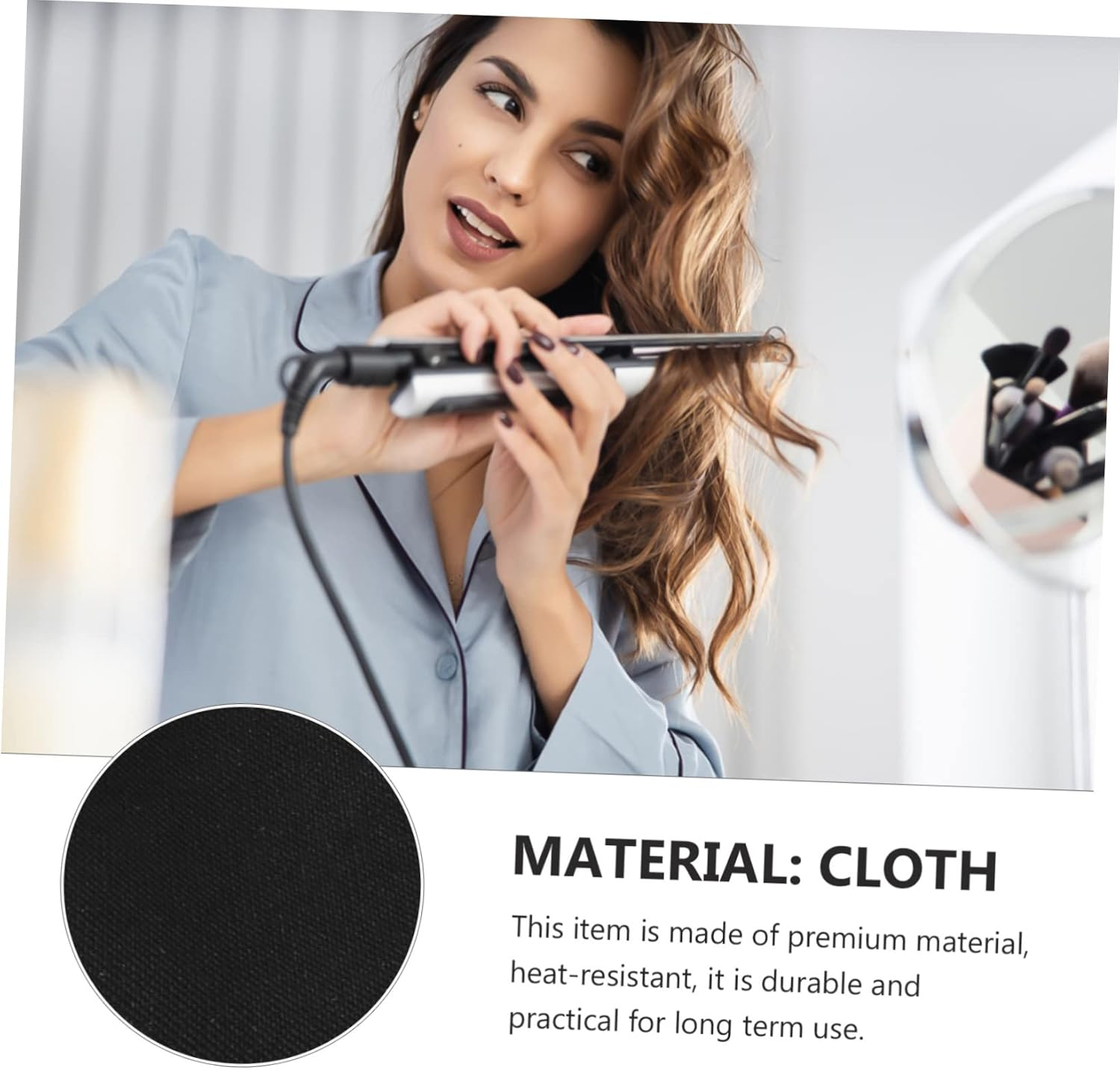 NIYANGLE 2Pcs Hair Styling Gloves Scald Mitts Thermal Protection for Women Finger Protector for Hair Straightener image number 2