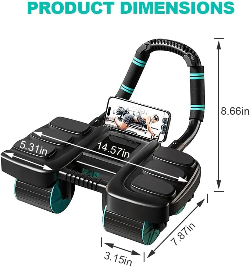 Ab Roller Wheel, Automatic Rebound with Elbow Support & 4-Wheel Design, Core Exercise Equipment for Home Gym, Abdominal Workout Machine for Men/Women, Belly Fat Burner, Portable Fitness Roller Wheel image number 3