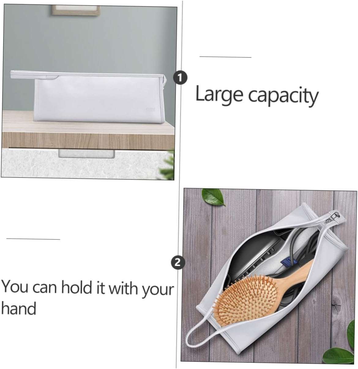 OFFIGAM Portable Hair Dryer Case Splash Dustproof Organizer Bag for Hair Curlers Accessories Capacity Lightweight Travel Storage