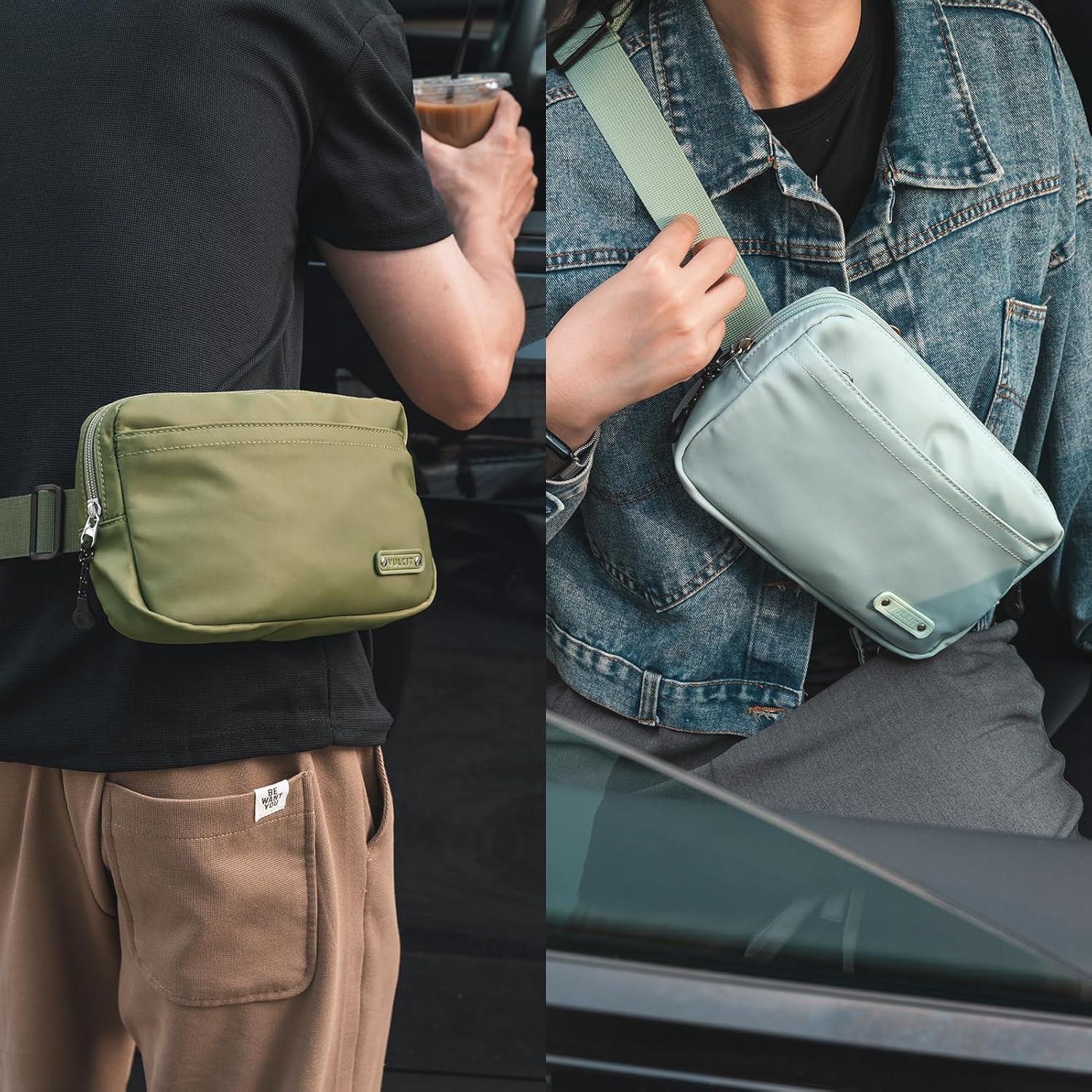 VULKIT Belt Bag Waist Pack for Men or Women Waterproof Fashion Bum Bag Crossbody Fanny Packs with Adjustable Strap Aquamarine - Blue image number 2