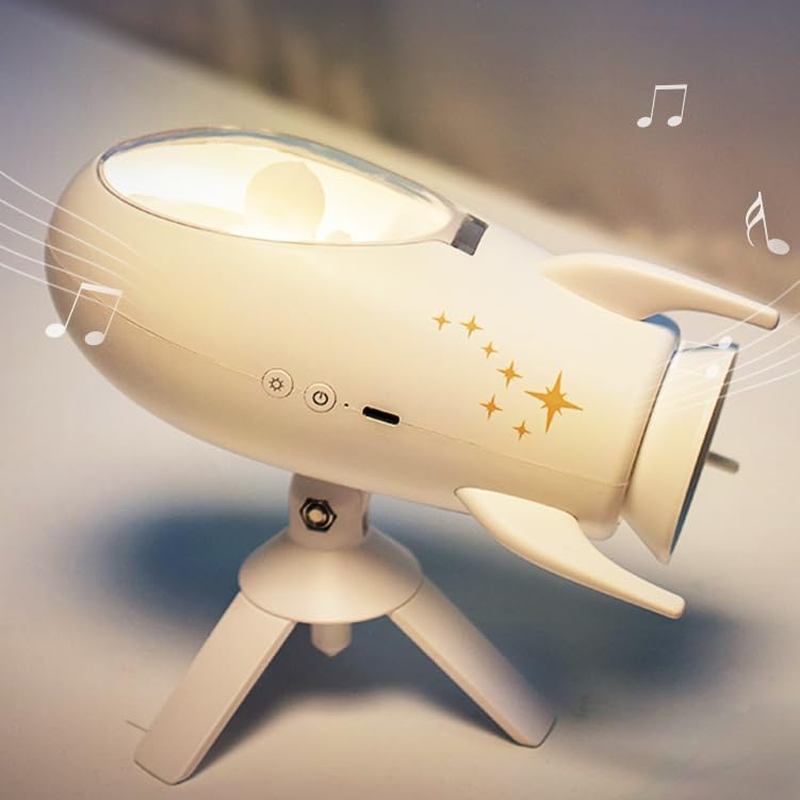 ANJOGIFT Elegant Rocket LED Night Light Music Speaker Lamp USB Type-C Rechargeable, Color Temperature and Brightness Adjustable, Two Mode Can Be Switched, Ideal Bedroom Mood Light and Gift image number 2
