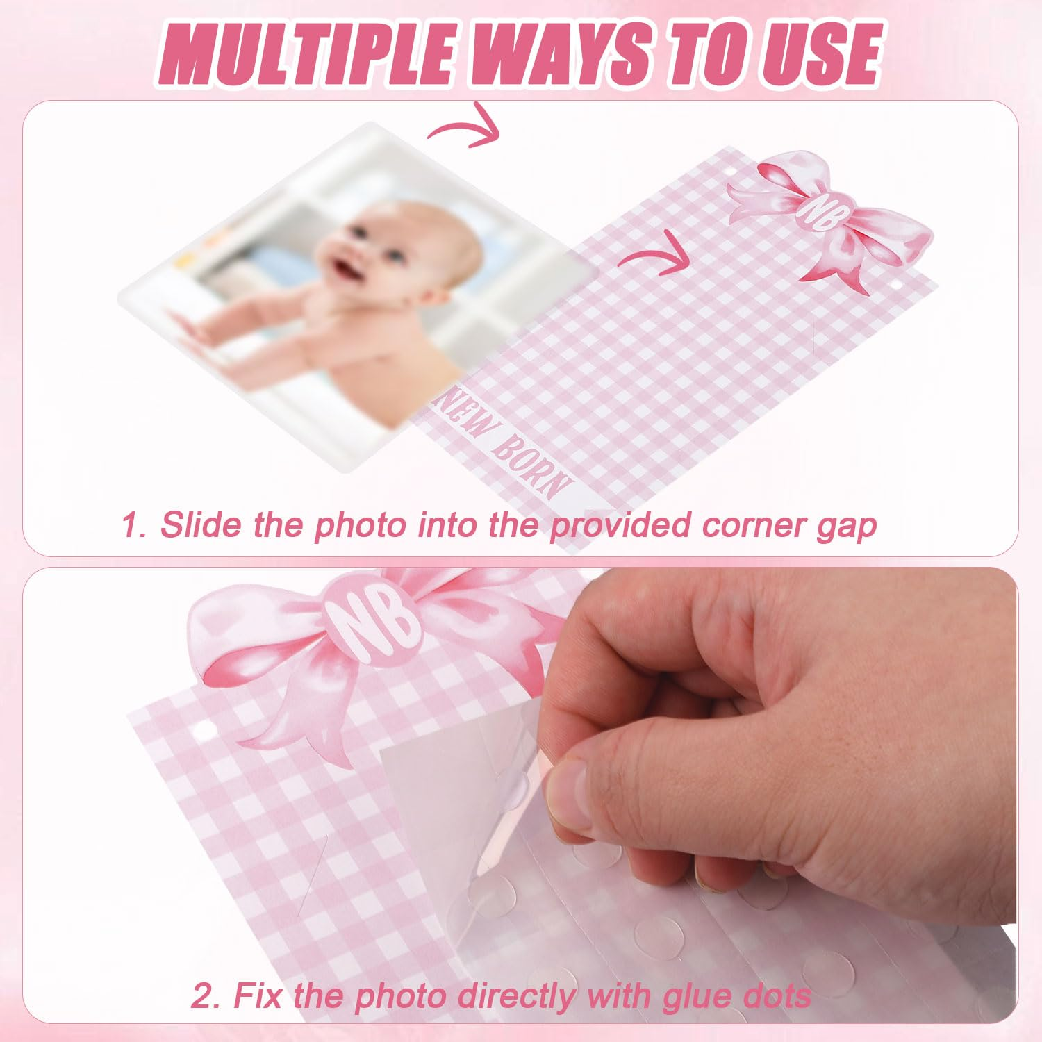 Pink Bow Milestone Banners, Newborn to 12 Months Photo Banner Pink Bow Photo Banner Monthly Milestone Banner for Baby Birthday Photo Banner Decoration image number 1