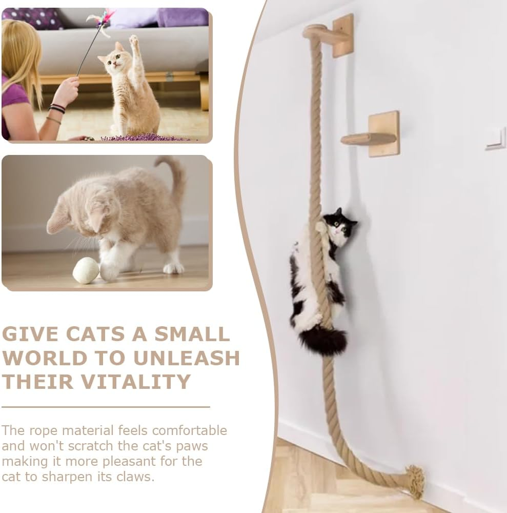 Cat Climbing Rope,Cats Scratching Jute Rope, with Hook,Kitten Scratching Strand,Kitty Entertainment Supplies,Wall Mounted Kitten Climb String,For Indoor Home Pets,Kitling image number 2