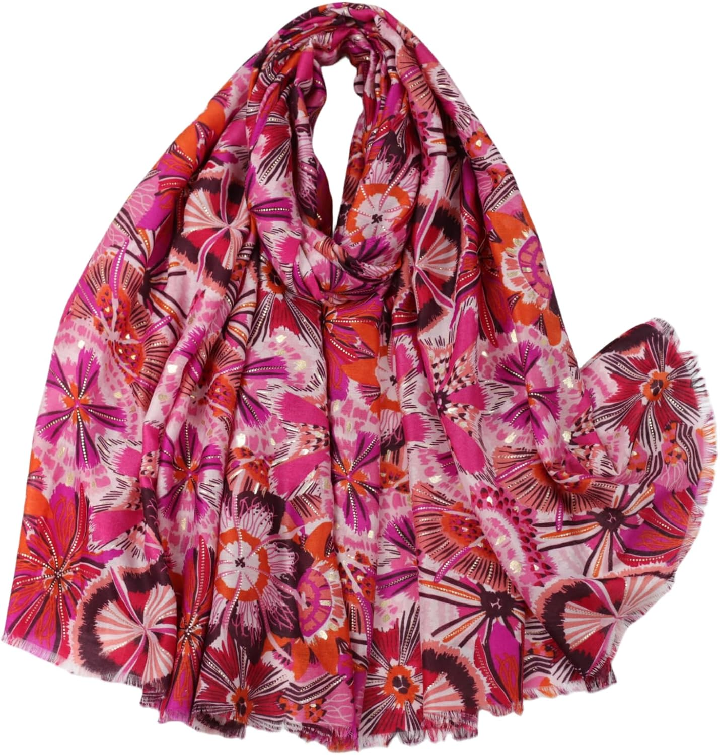 Wajuemy Travel Boho Scarf for Women Casual Lightweight Pashmina Scarves Fashion Multicolor Shawl Wraps with Fringed Beads