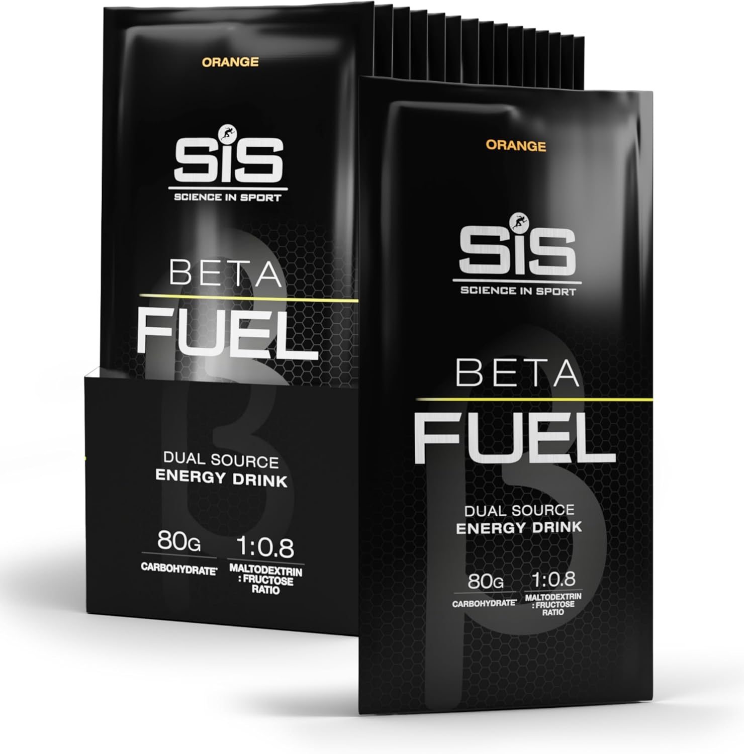 Science in Sport Beta Fuel 80 Dual Source Energy Drink Powder, Orange Flavour Carb Powder, 80G of Carbs per Pack (15 Pack) image number 2