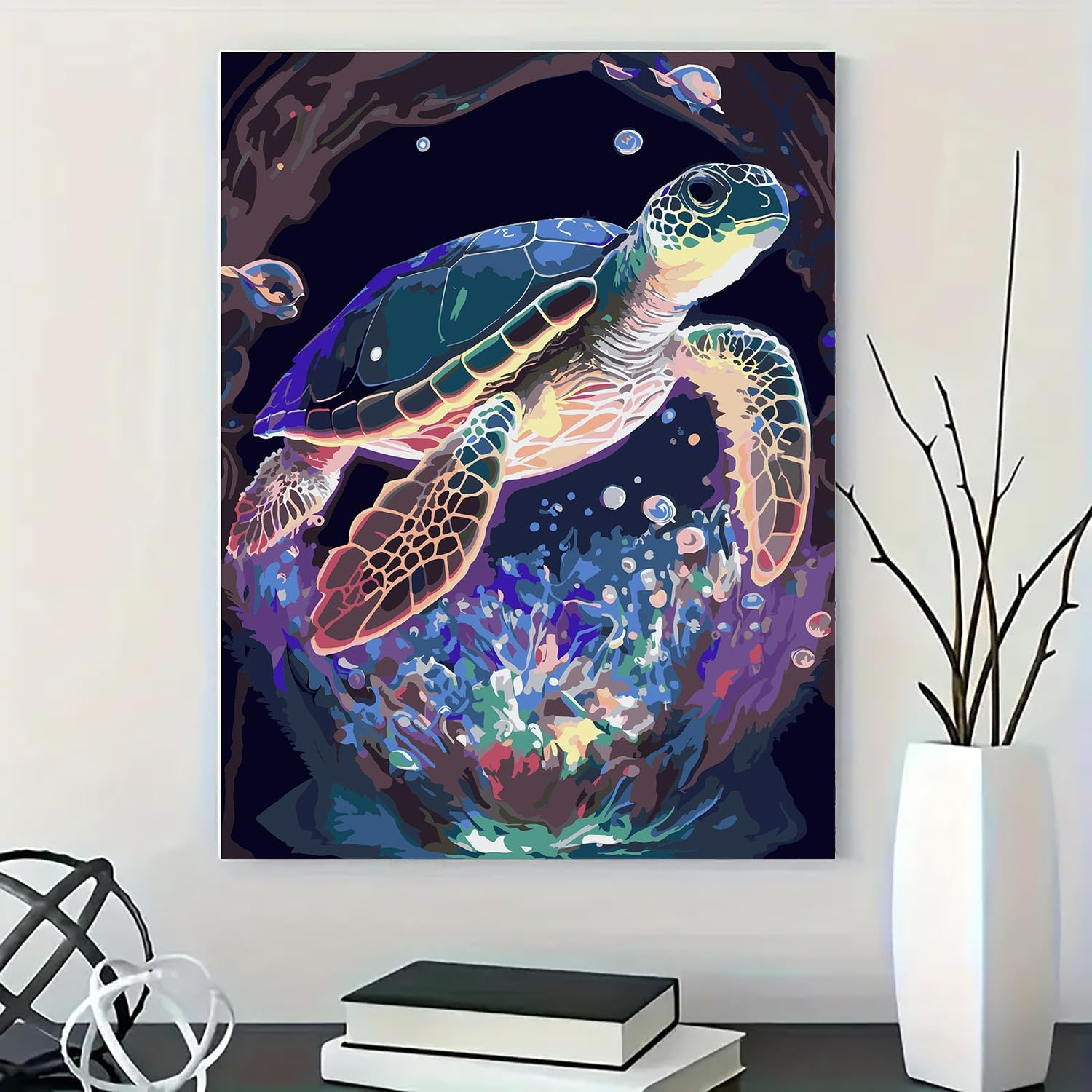 Paint by Numbers Kit for Adults Beginner, Sea Turtle Adult Paint by Number Kits on Canvas, DIY Acrylic Watercolor Oil Paint by Number for Adults for Home Decor Gift 16X20 Inch image number 1