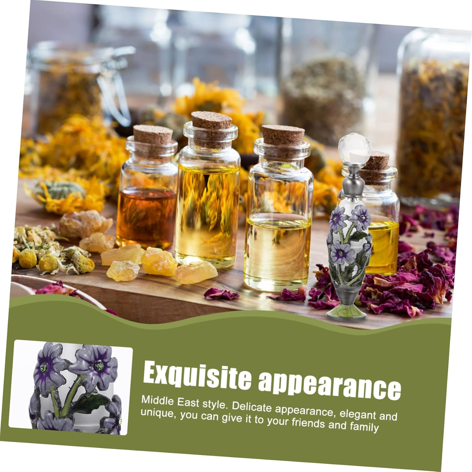 Yardenfun Glass Essential Oil Bottle Curly Hair Perfume Atomizer Leakproof Roller image number 6