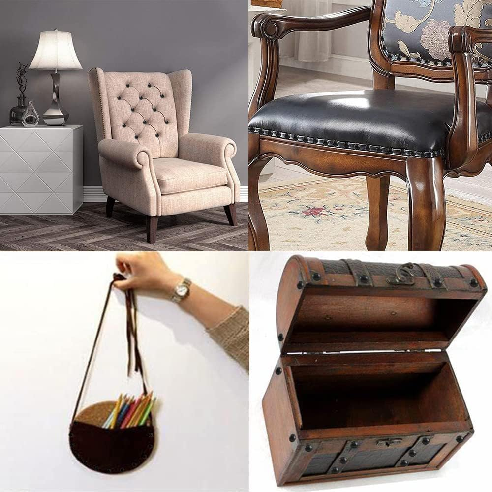 500 Pieces Drawing Pins, Betterjonny 11 * 17Mm Black Upholstery Tacks Iron Thumb Tacks Push Pins Decorative Furniture Head Nail Pin Door Nail for Home Office or DIY image number 5