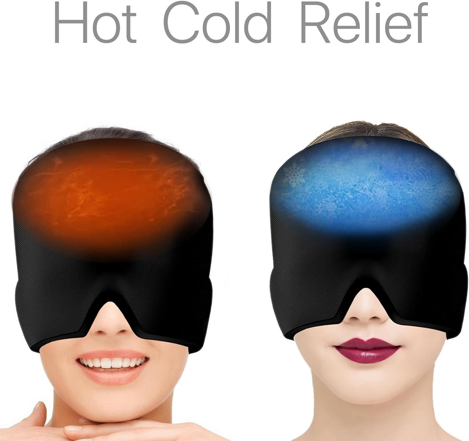 VANANA Migraine Head Cap, Single-Sided Ice Gel Pack Relief Wrap, Comfortable Ice Cap Cold Compress for Headache Tension, Sinus, Puffy Eyes, Stress Relief image number 6