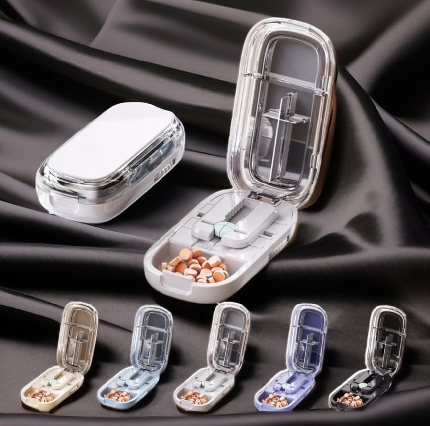 Echu Pill Cutter, Echu Pill Splitter, Adjustable 1/2 1/4 Splitter for Large, Small and Tiny, with Improved Sharp Blade, Professional Portable Pills Cutter for Small and Tiny Pills(Black) image number 4