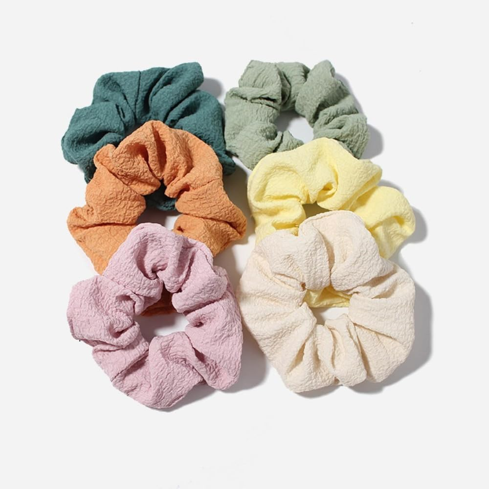 Pack of 3 Fabric Hair Bobbles Hair Bands Scrunchies Hair Rings with Elastic Rubber Bands Solid Colour Hair Bobbles Ponytail Hair Bands Hair Accessories for Women and Women, Dark Green image number 1