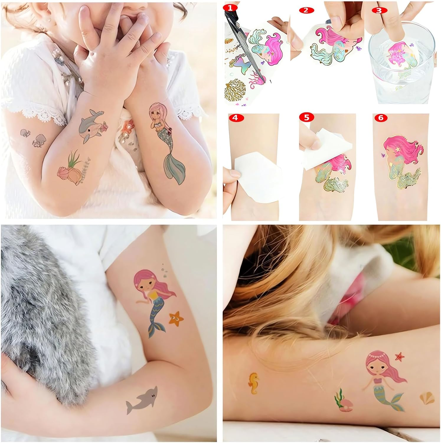 74Pcs Mermaid Party Favors Kit, Party Gifts for Children Birthday, Mermaid Slap Bracelets Necklace Bags Rings Hair Clips Etc - for Girls Party Birthday Return Gift Prizes Box image number 1