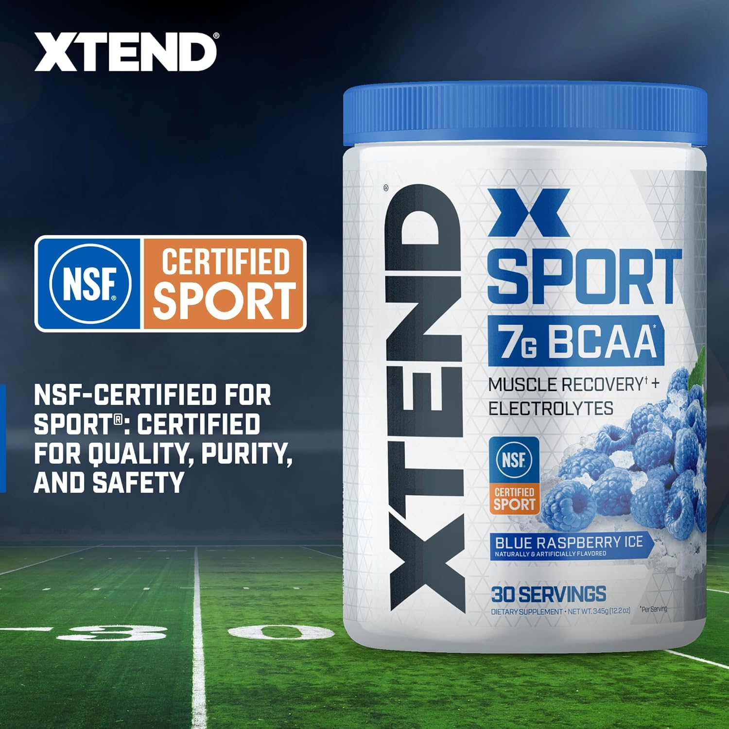 Scivation Xtend Hydrasport BCAA Powder, Branched Chain Amino Acids, Bcaas, Zero Sugar Electrolyte Drink Powder + Hydration, Blue Raspberry, 30 Servings image number 6