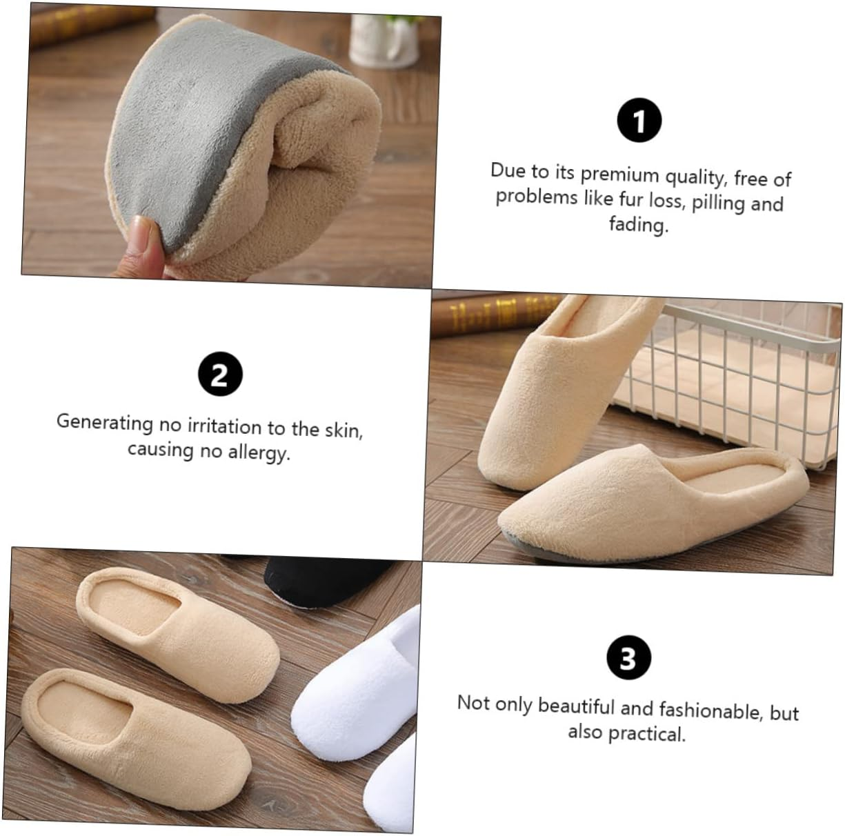 Ipetboom Fleece Slippers for Men Women Slip Indoor Slippers Socks Beauty Salon Guest Random Style image number 6