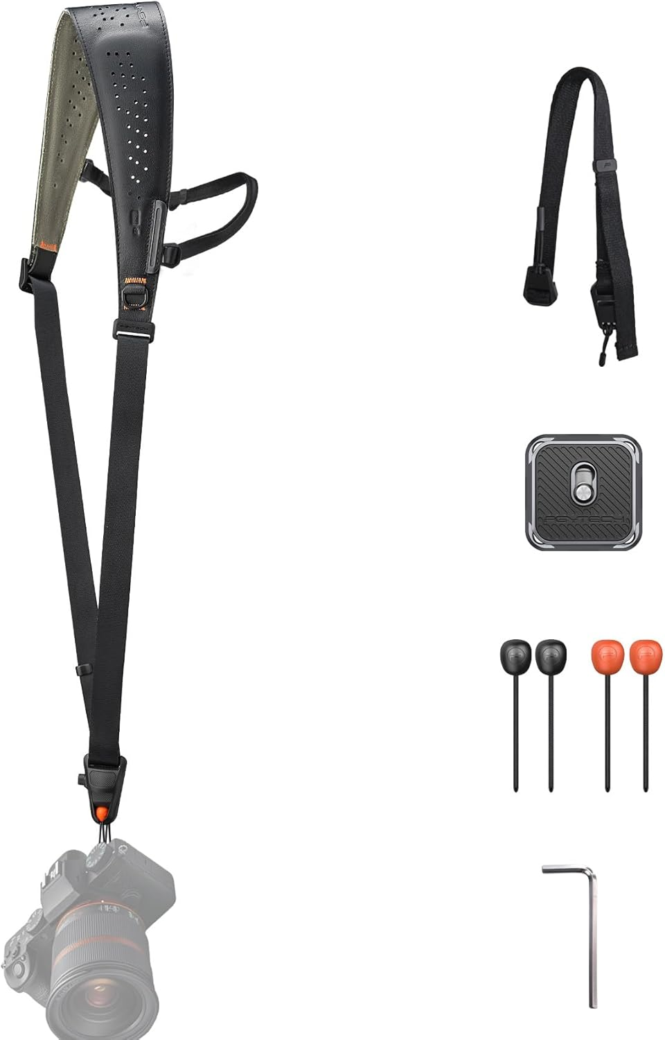 PGYTECH Camera Strap Pro, Professional Camera Harness with Detachable Underarm Strap, Leather Ergonomic Shoulder Pad