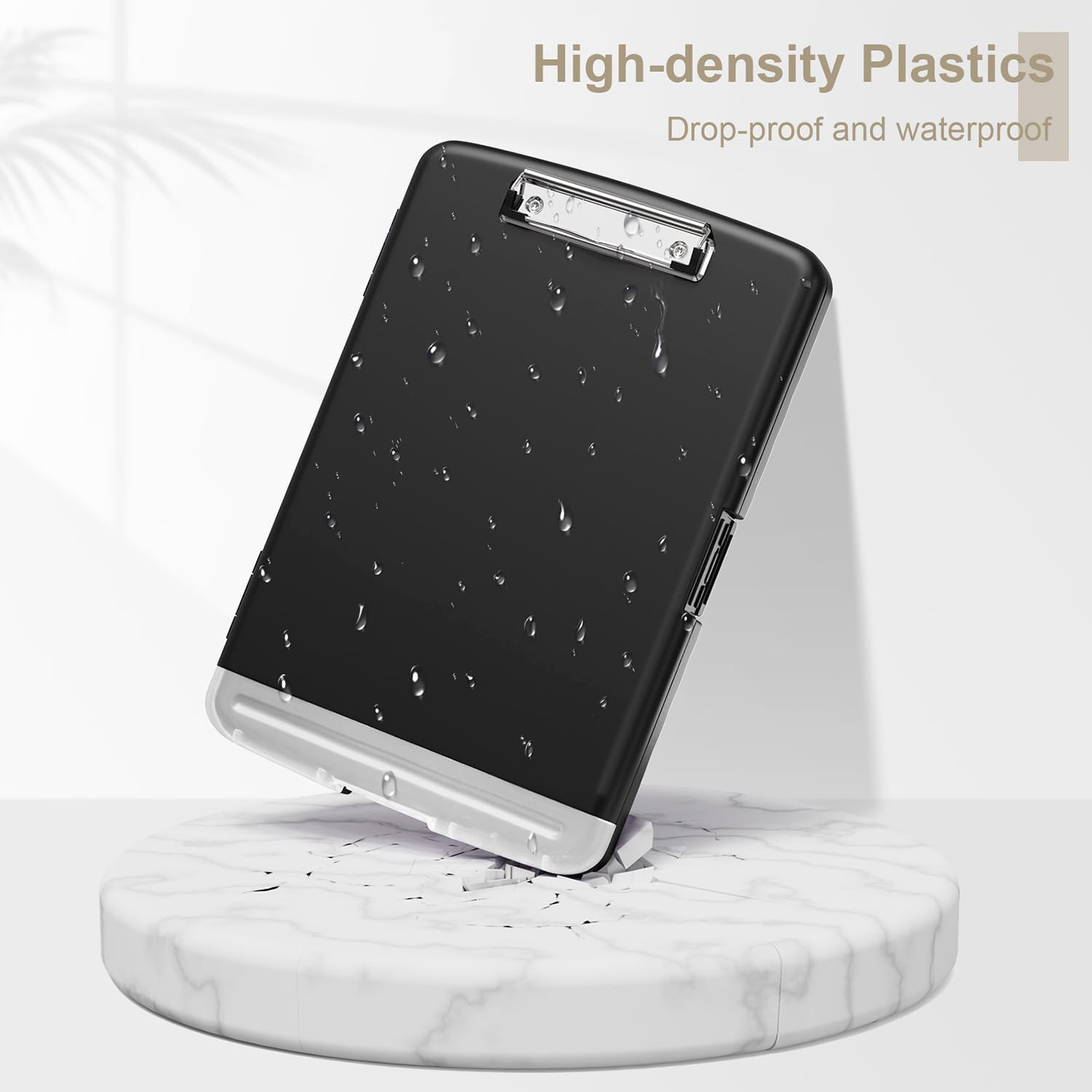 Clipboard with Storage, 2 Pack 36.5 X 25.4CM Organization Box with Pen Holder and A4 Legal Paper Folder, Folio & Side-Opening, Low Profile Clip,For Nurses,Teachers (Black, 2PC)