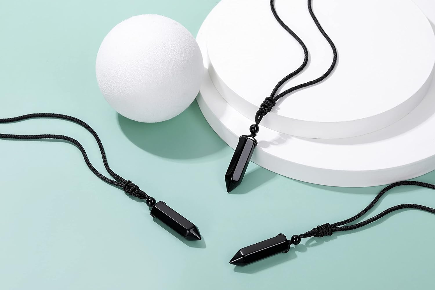 Jovivi Natural Healing Stone Necklace for Women Men Adjustable Rope Hexagonal Point Healing Crystal Pendant Necklaces Quartz Reiki Gemstone Jewelry image number 1