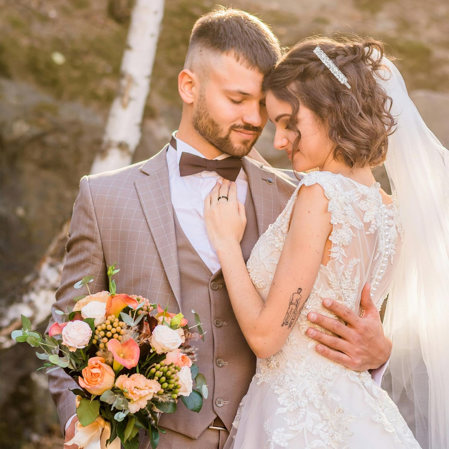 6PCS Rhinestone Hair Clips for Women, Flower Rhinestone Hair Clip, Wedding Elegant Rhinestone Barrettes for Women, Crystal Leaf Hair Accessories(Silver, 3 Styles) image number 5