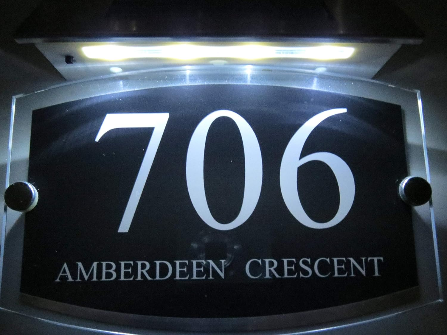 Waterproof Solar Light House Signs Plaques Door Numbers 1-99999 Street Name LED Modern image number 6