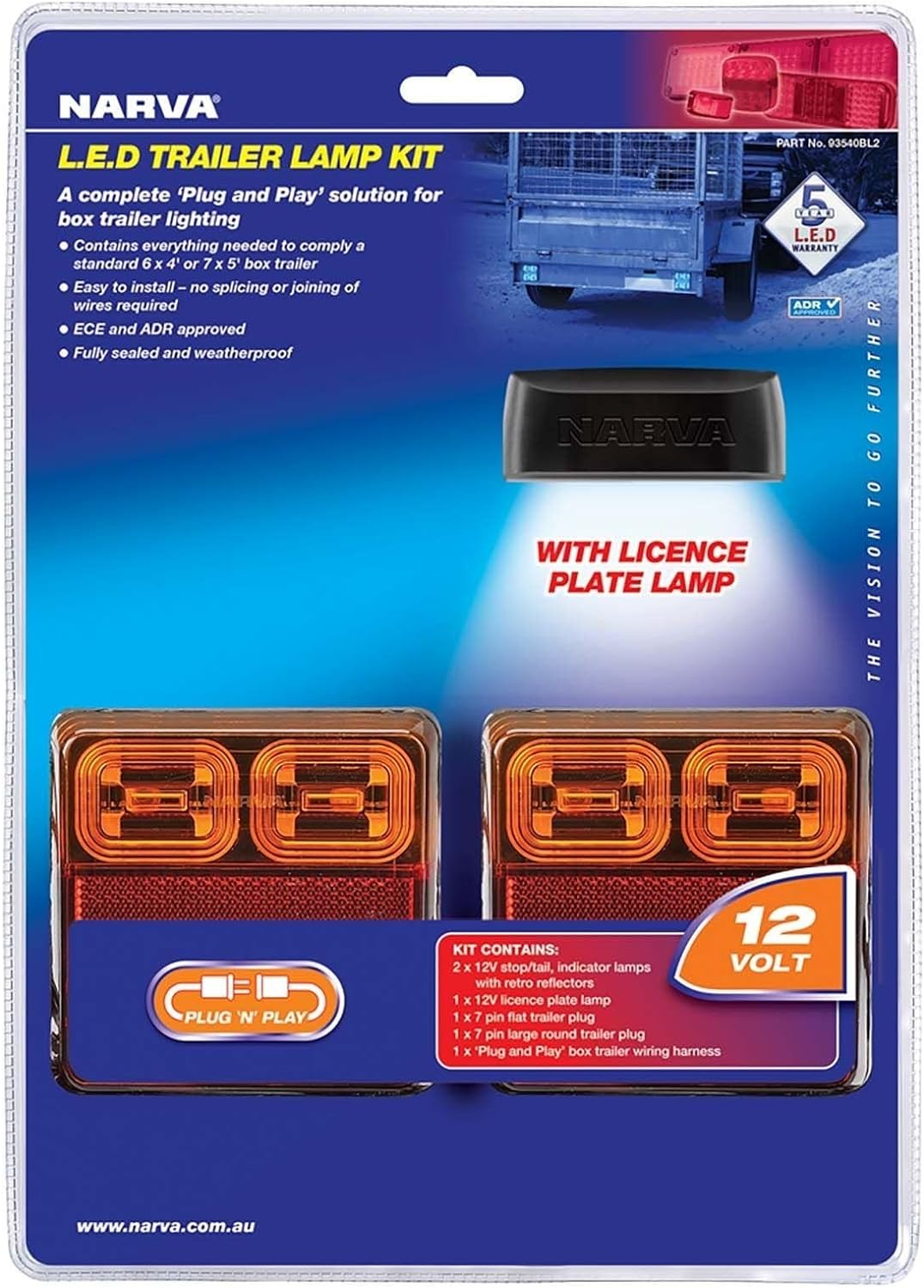 Narva 12V Model 35 LED Plug and Play Trailer Square Lamp image number 1