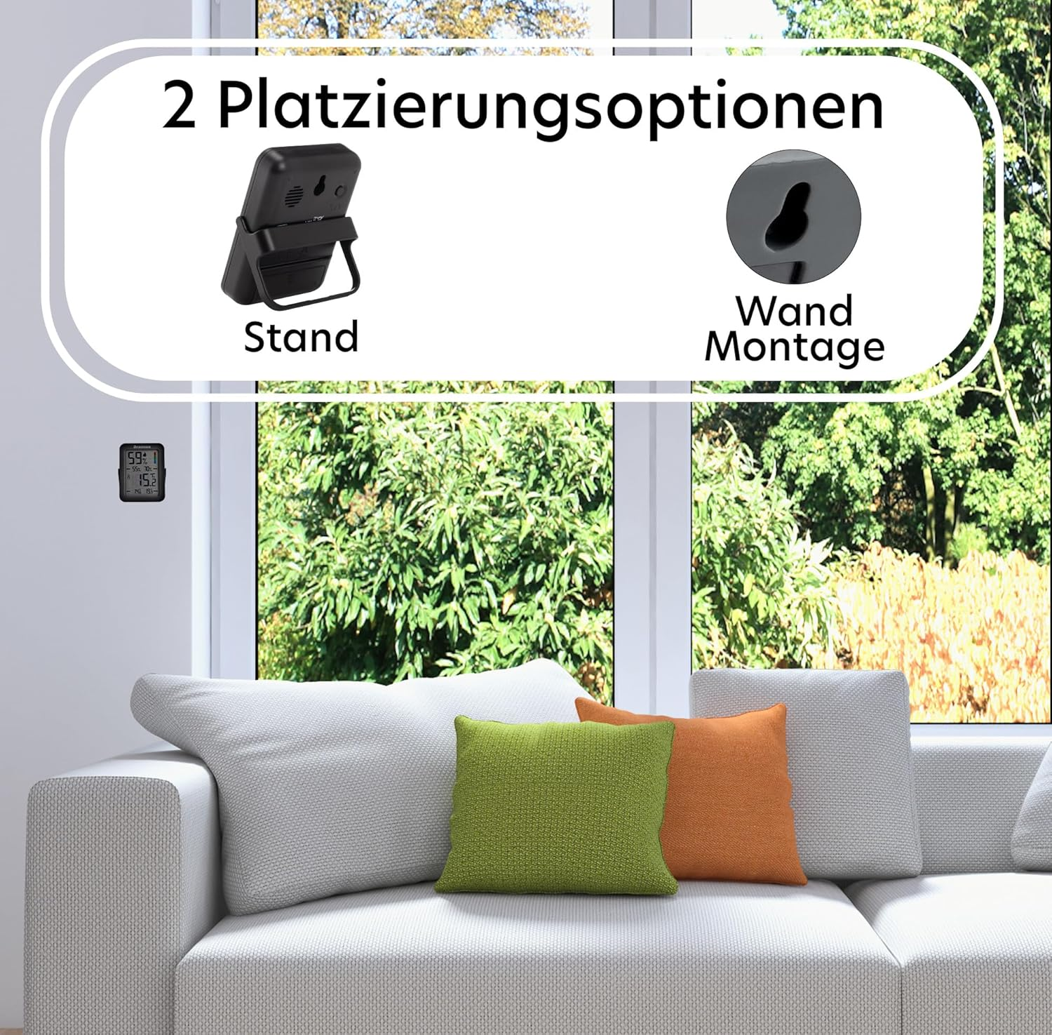 Brannan Max Min Thermometer Indoor Humidity Meter Hygrometer - Accurate Room Thermometer Maximum Minimum Recording Temperature Digital Display to Monitor House Home Office Nursery Greenhouse