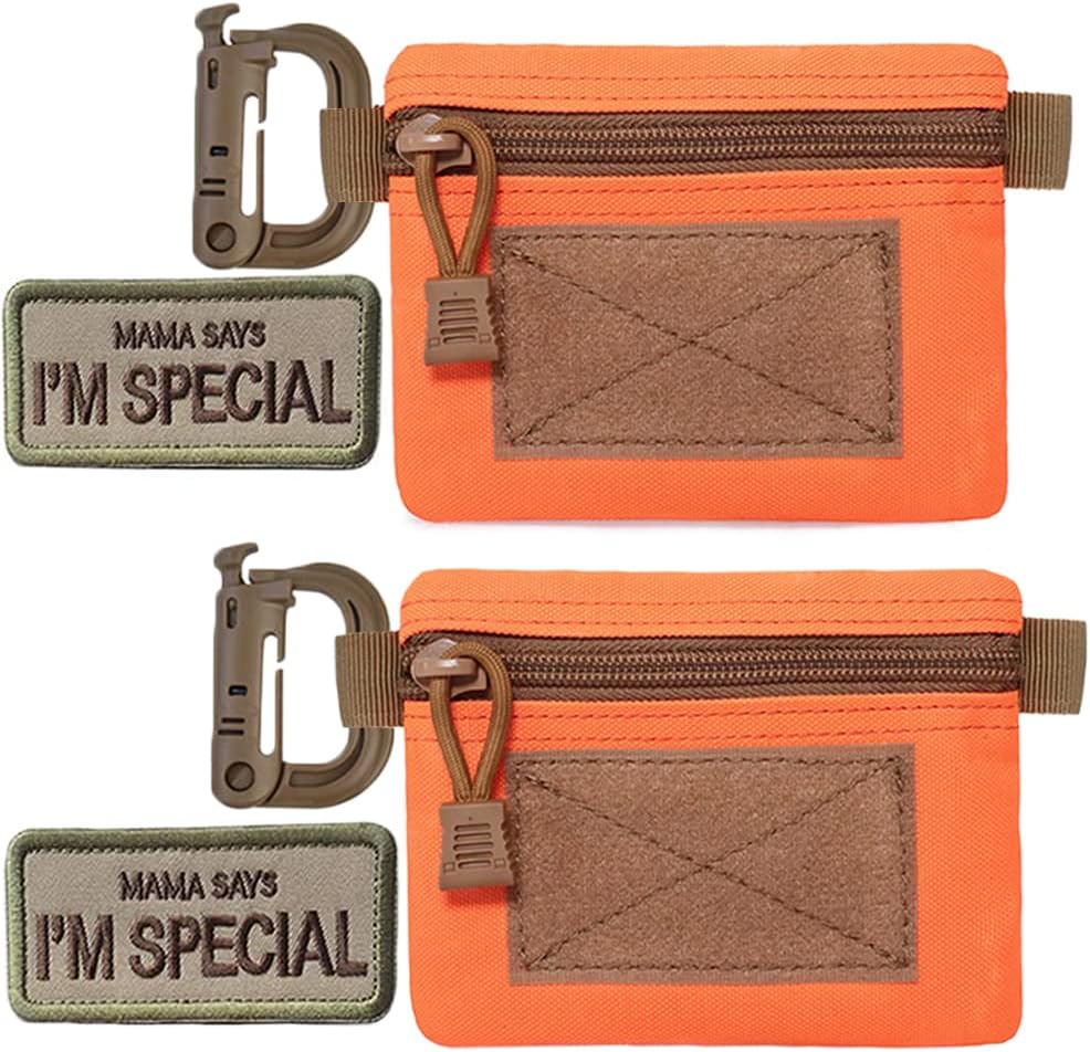 Tactical Keychain Pouch - Military Mini Size Belt Gear EDC Pocket Organizer as Coin Purse ID Card Holder Car Fob Key Waist Case Wallet Earphone Pack