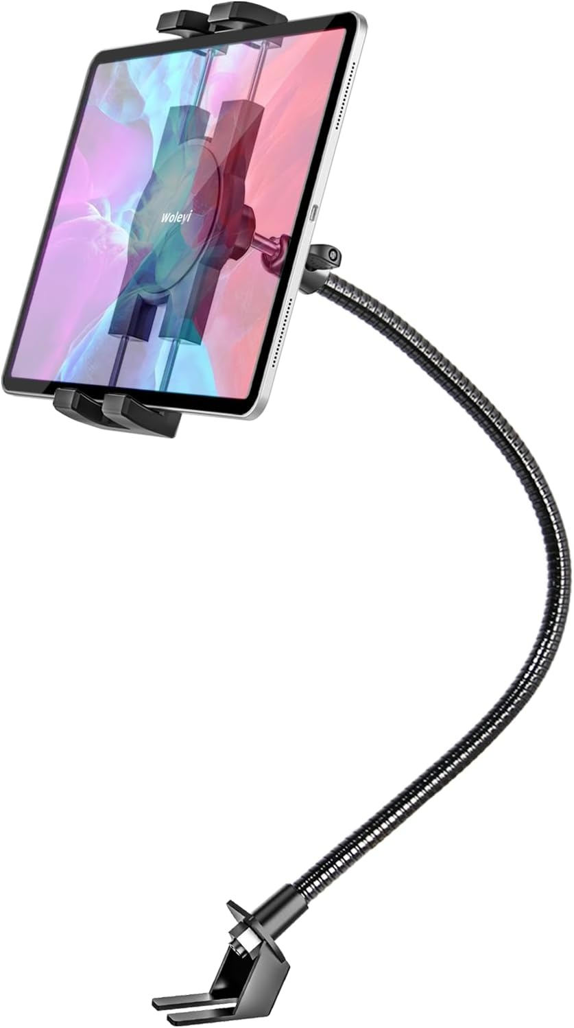 Woleyi Car or Truck Seat Rail Tablet Mount, Heavy Duty Gooseneck Car Floor Tablet Holder Bolt Stand with 20-Inch Aluminum Arm, for Ipad Pro Air Mini, Galaxy Tab, Z Fold, Fire HD, Iphone, 4-13" Devices image number 6