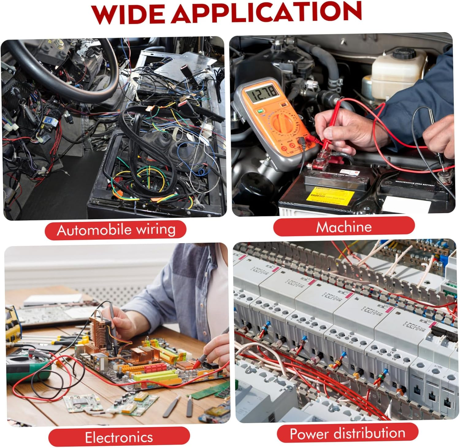 Iplusmile Quality Test Leads with Alligator Clips Electrical Testing Tools Probes for Multimeters image number 4