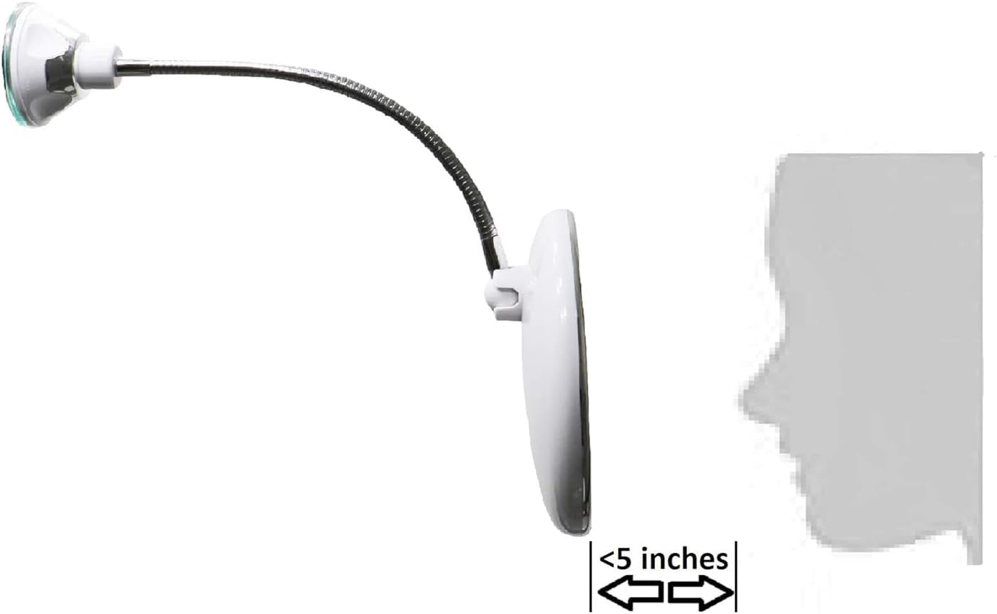 10X Magnifying Makeup Mirror with LED Light, 360&deg; Rotating Flexible Gooseneck, Suction Cup Wall Mount image number 6