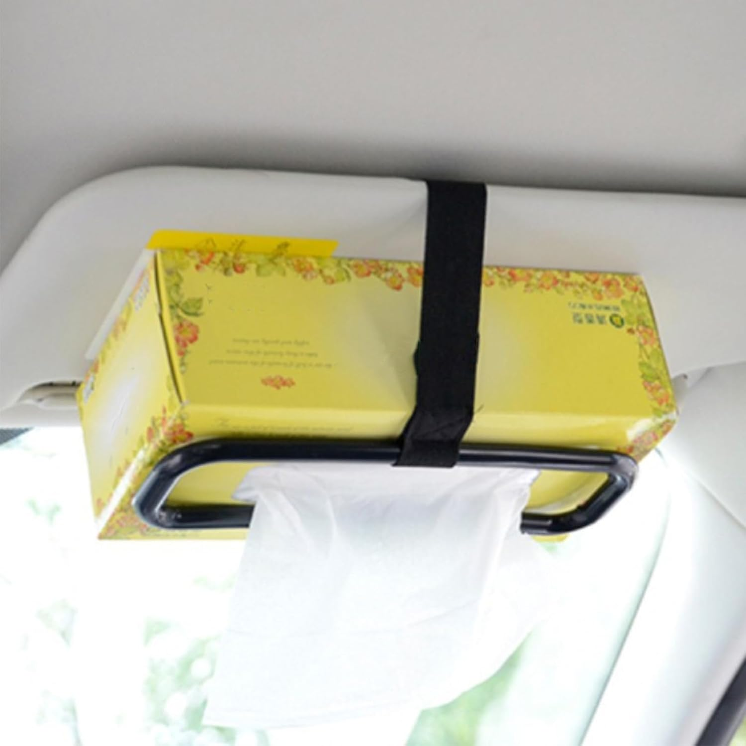 Black Car Tissue Box Holder for Car Visor and Backseat image number 5