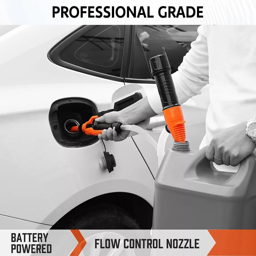 2.4 Gallons Electric Syphon Pump Battery Operated Petrol Oil Water Fuel Transfer Blue