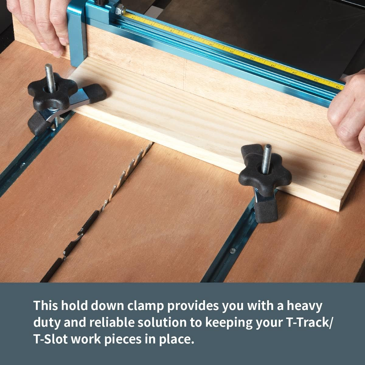 POWERTEC 71082 T-Track Mini Hold-Down Clamp, 3-5/8" L X 3/4" W