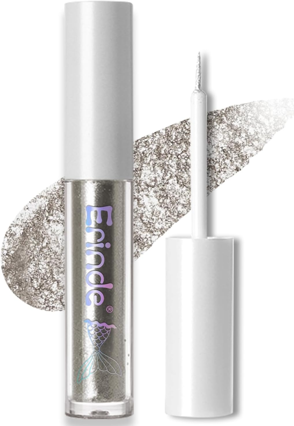 Erinde Liquid Glitter Eyeshadow Eyeliner, Korean Makeup, Tear Drop, Shimmer Metallic, Lightweight Waterproof Texture, Long Wearing, Loose Glitter Glue for Crystals Eye Glitter Makeup, Pearl White