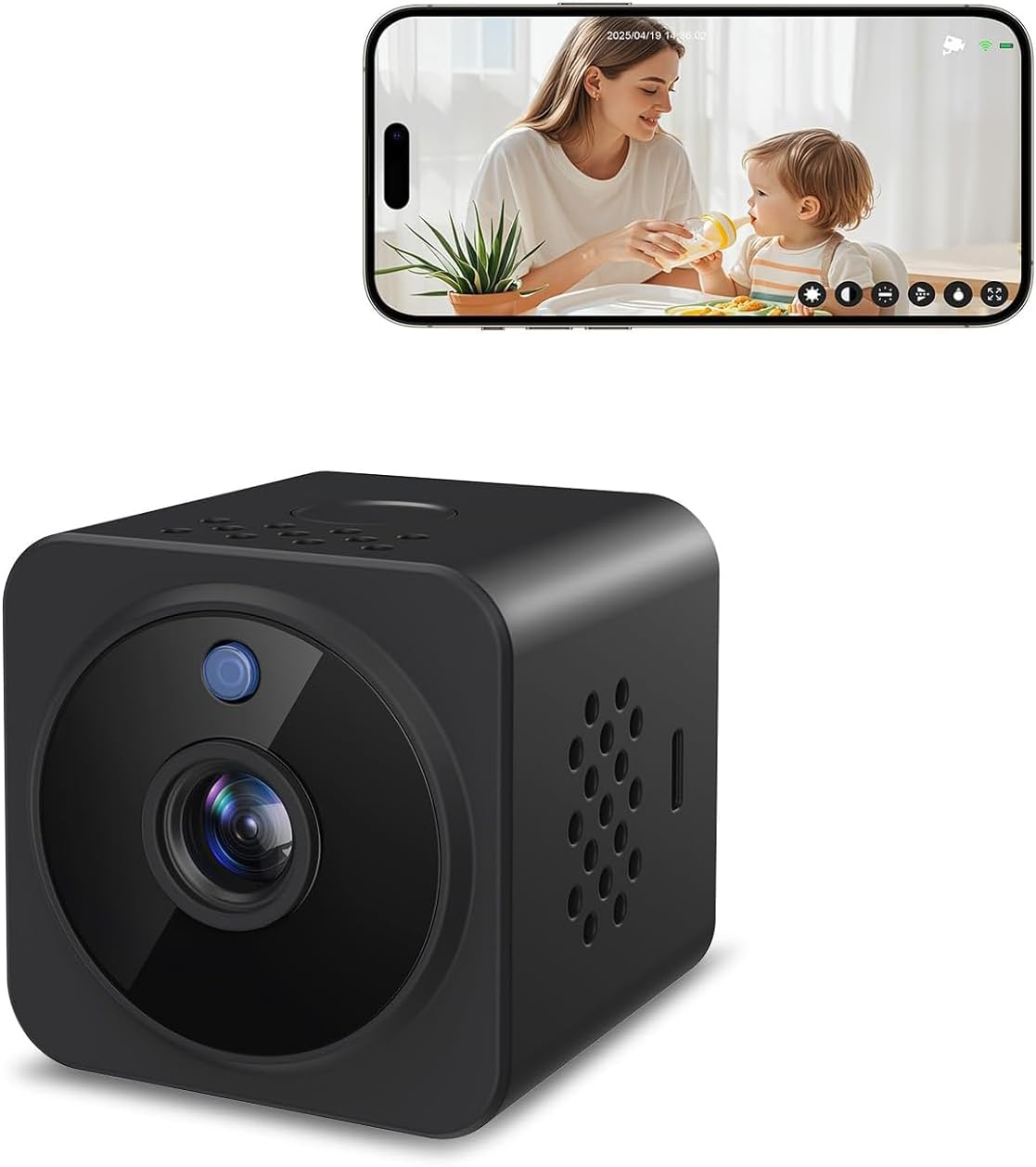 2025 Upgraded 4K Hidden Camera Spy Camera with 32GB TF Card,1080P HD Mini Nanny Cam for Home/Office with Night Vision, App Control Wifi Indoor Security Cameras, Motion Detection, Wireless Remote image number 3