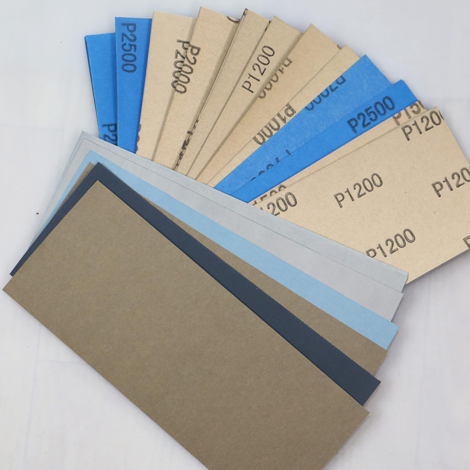 9 X 3.6 Inch 30 PCS #1000-#12000 Wet Dry Sanding Sheet Paper 1000/1200/1500/2000/2500/3000/5000/7000/8000/12000 Grit Each 3PCS for Sanding Polishing (30 PCS #1000-#12000 Grit) image number 2