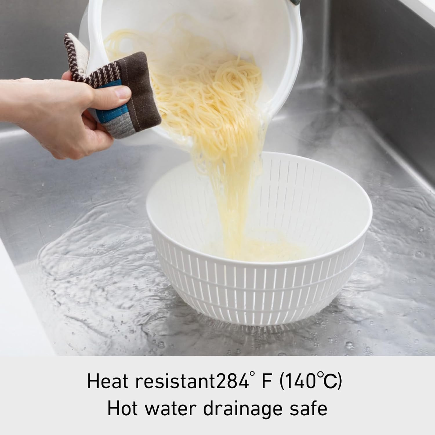 Like-It | Colander & Bowl Full Set of 6 | 6 Global Design Awarded | Washing Rice, Draining Noodles and Pasta | 8.94" X 8.94" X 4.09" | Deep & Shallow Colander & Bowl, 2 Plate Set | BPA Free | White |