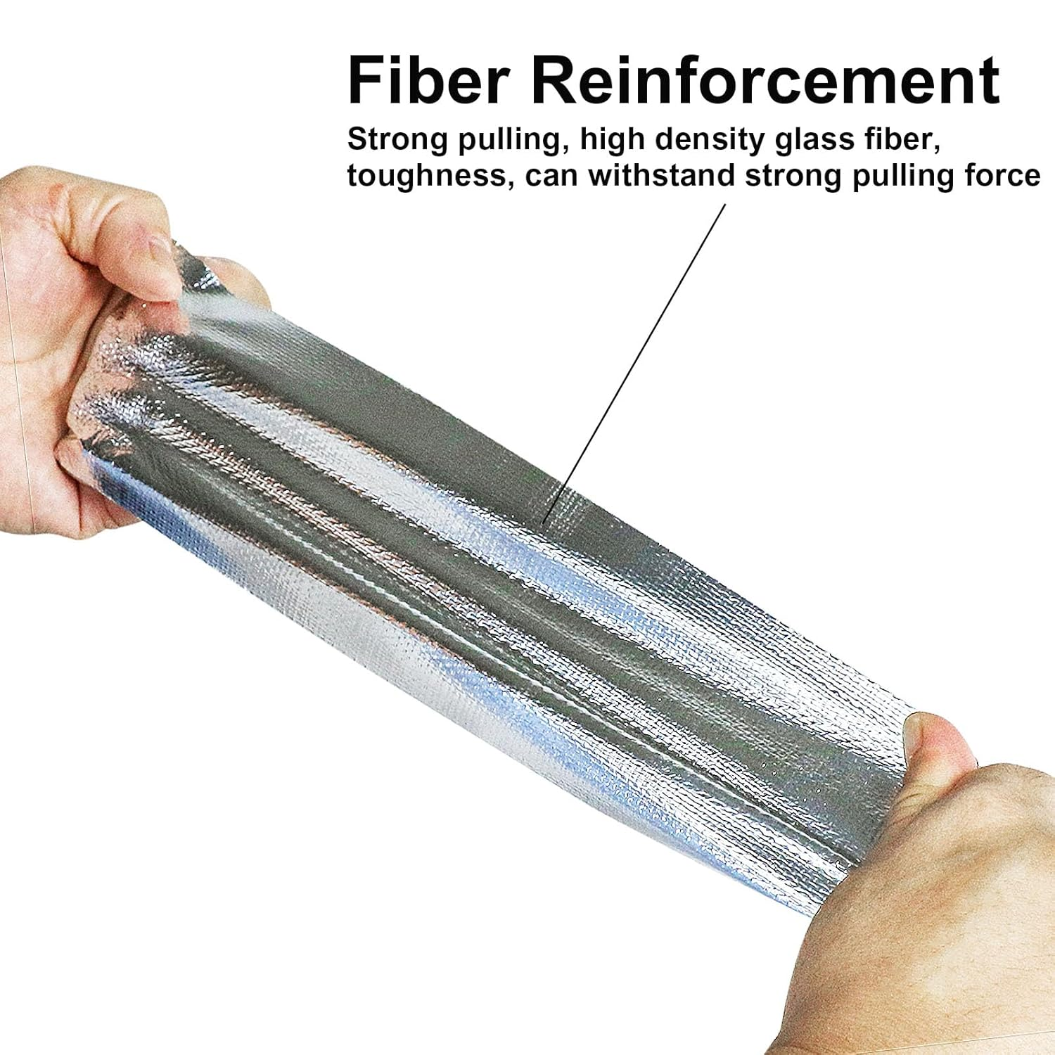 BOMEI PACK 1 Roll Aluminum Foil Heat Shield Tape,Heat Reflective Heat Shield Thermal Barrier Foil Tape,Fiber-Glass Aluminum Foil Tape 3 Inch X 66Feet image number 1