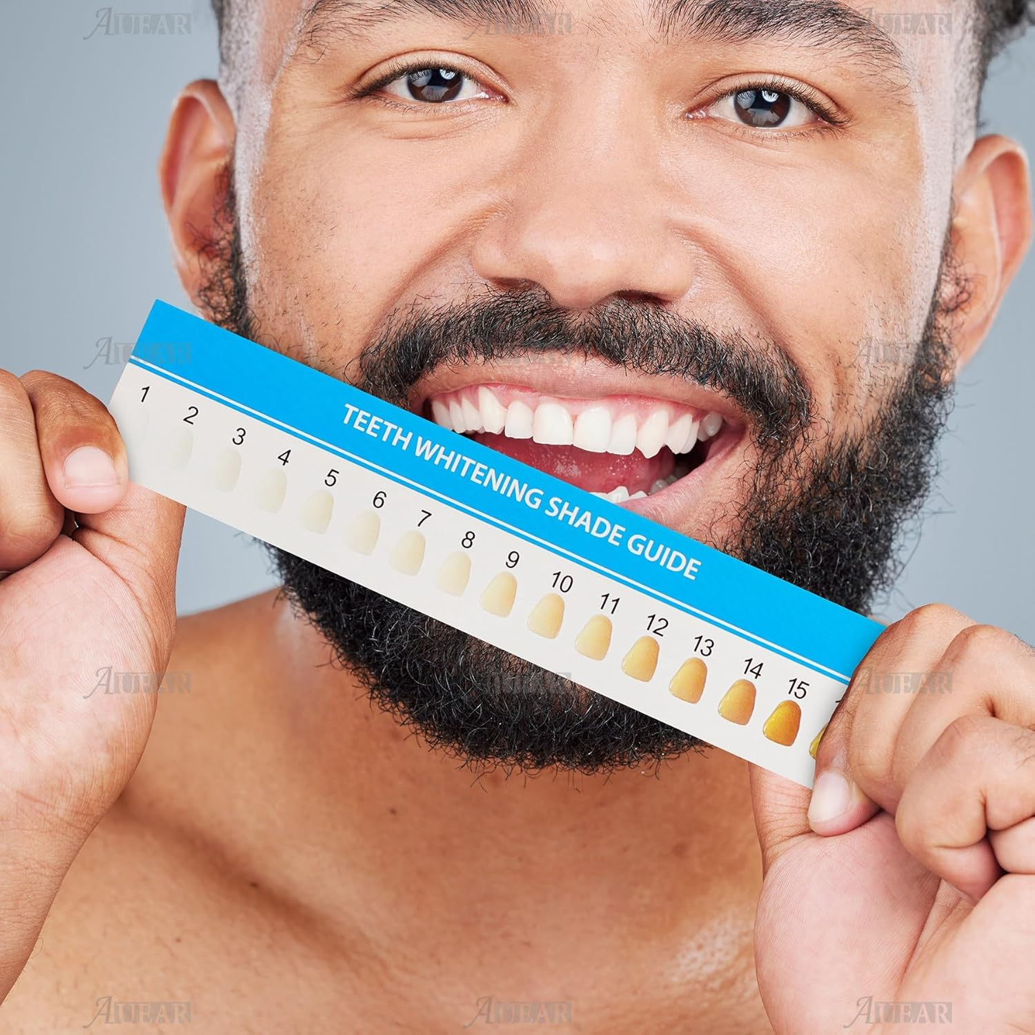 AUEAR, 20 Pack Teeth Shade Guide Teeth Whitening Shade Chart Tooth Color Cards White image number 1
