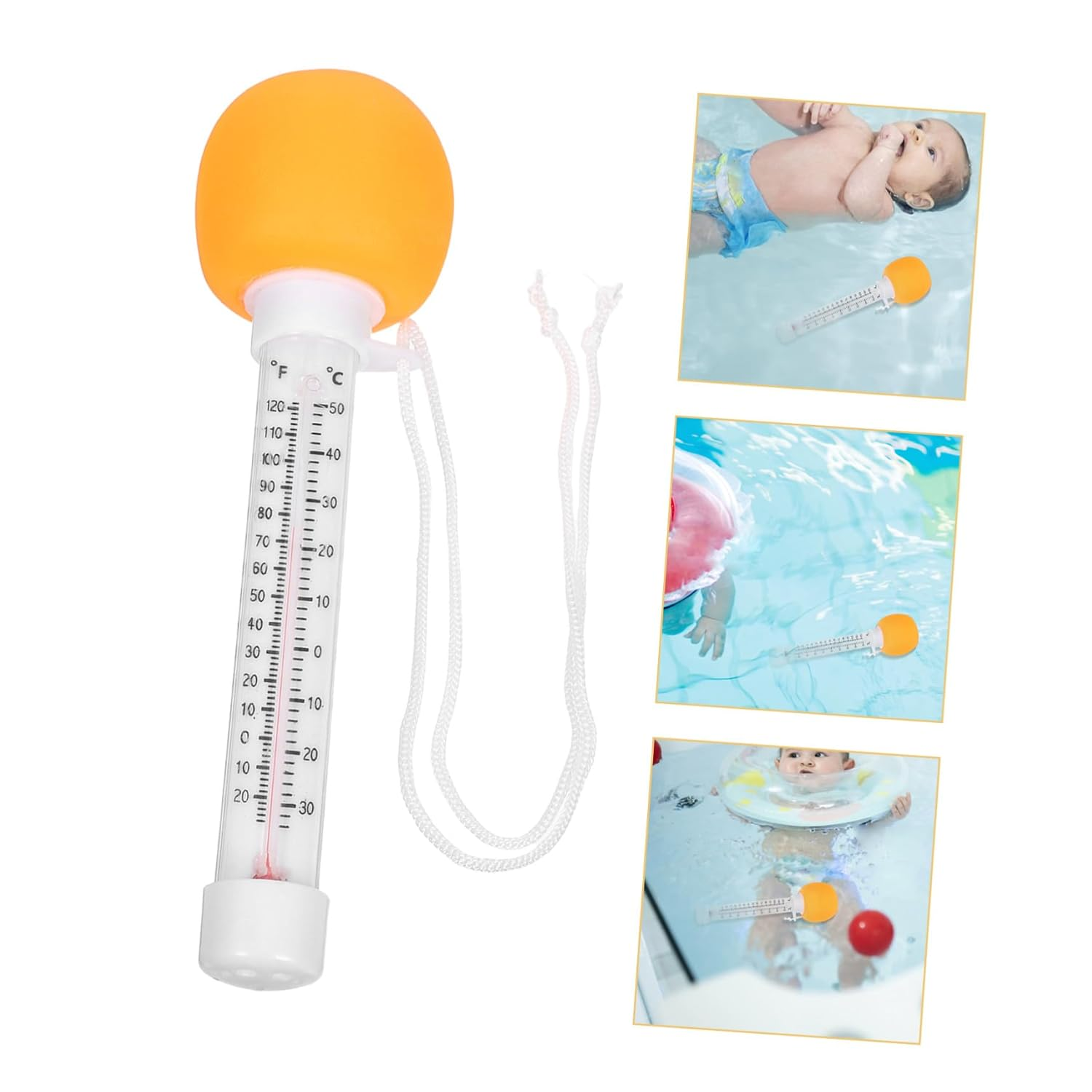Floating Pool Thermometer for Temperature Gauge with Easy-Read Display Fun Cartoon Design Suitable for Baths Hot Tubs Outdoor Pools and Nursery Use image number 1