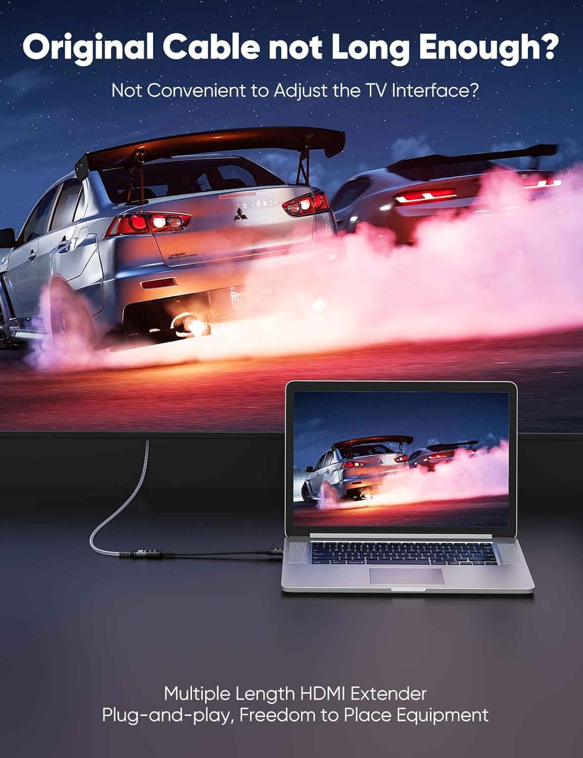 Highwings 8K 4K HDMI Extender Cable, Short HDMI Extension Cable 2.1 4K@30Hz/ 60Hz/ 120Hz, Ultra High Speed HDMI Adapter Male to Female Compatible with PS5 Roku Stick Blu Ray Player HDTV Laptop 0.3M image number 5