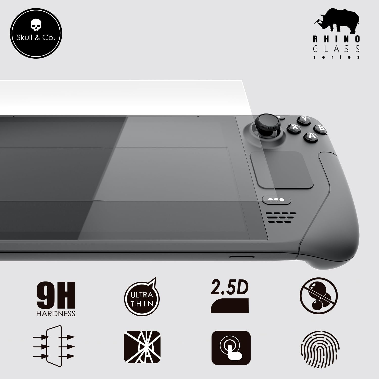 Skull & Co. High Transparency and High Sensitive Tempered Glass Screen Protector for Steam Deck/Steam Deck OLED (2-PACK) image number 3