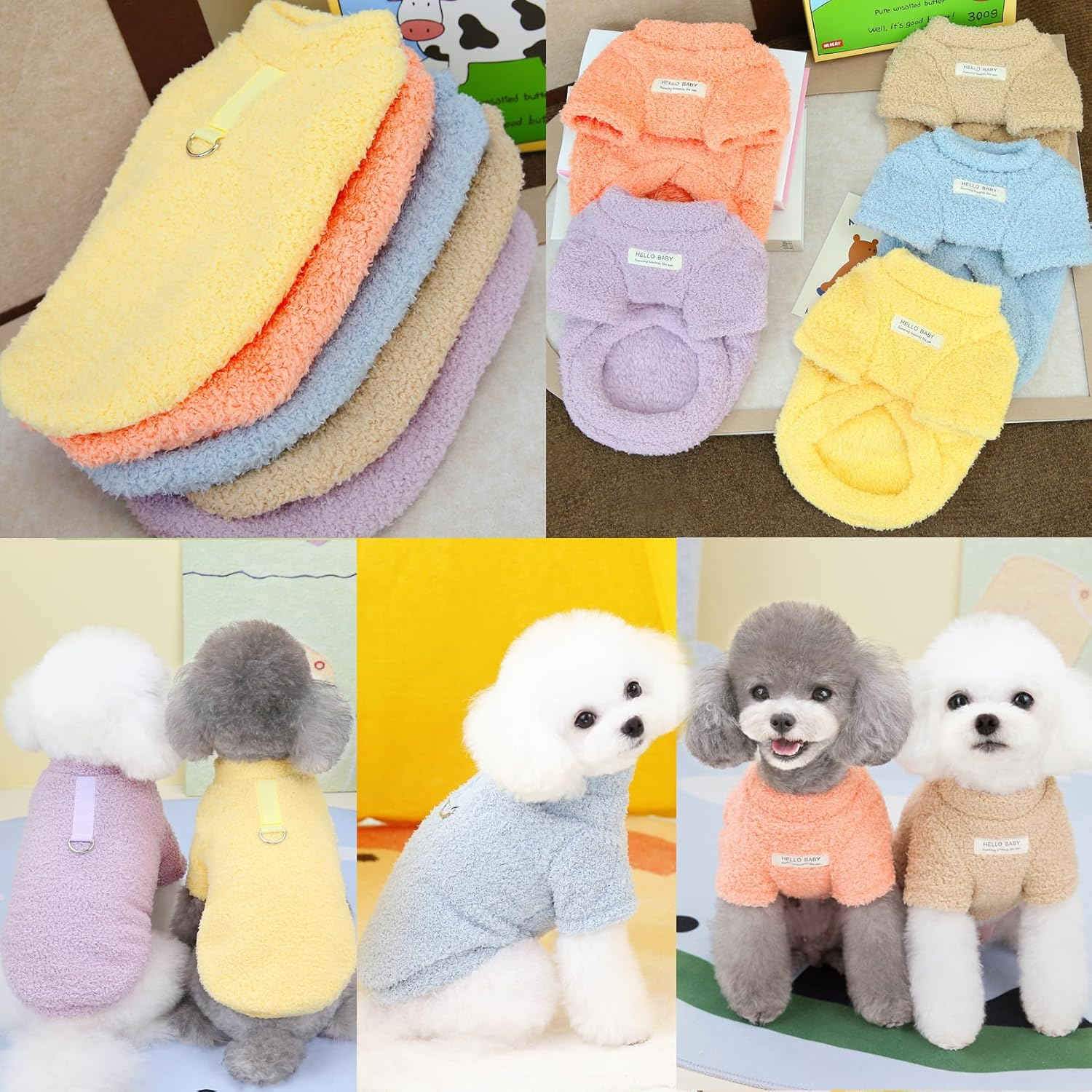 Zunea Dog Jumpers for Small Dogs Fuzzy Sherpa Fleece Winter Sweater Coats with D-Ring Soft Warm Pullover Puppy Clothes Cold Weather Jacket Coat Pet Girl Boy Chihuahua Yorkie Apparel Khaki M image number 4