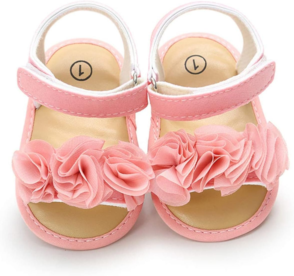 LAFEGEN Baby Girls Summer Sandals Flower Suede Soft Non-Slip Sole Infant Newborn Toddler First Walker Crib Shoes image number 3
