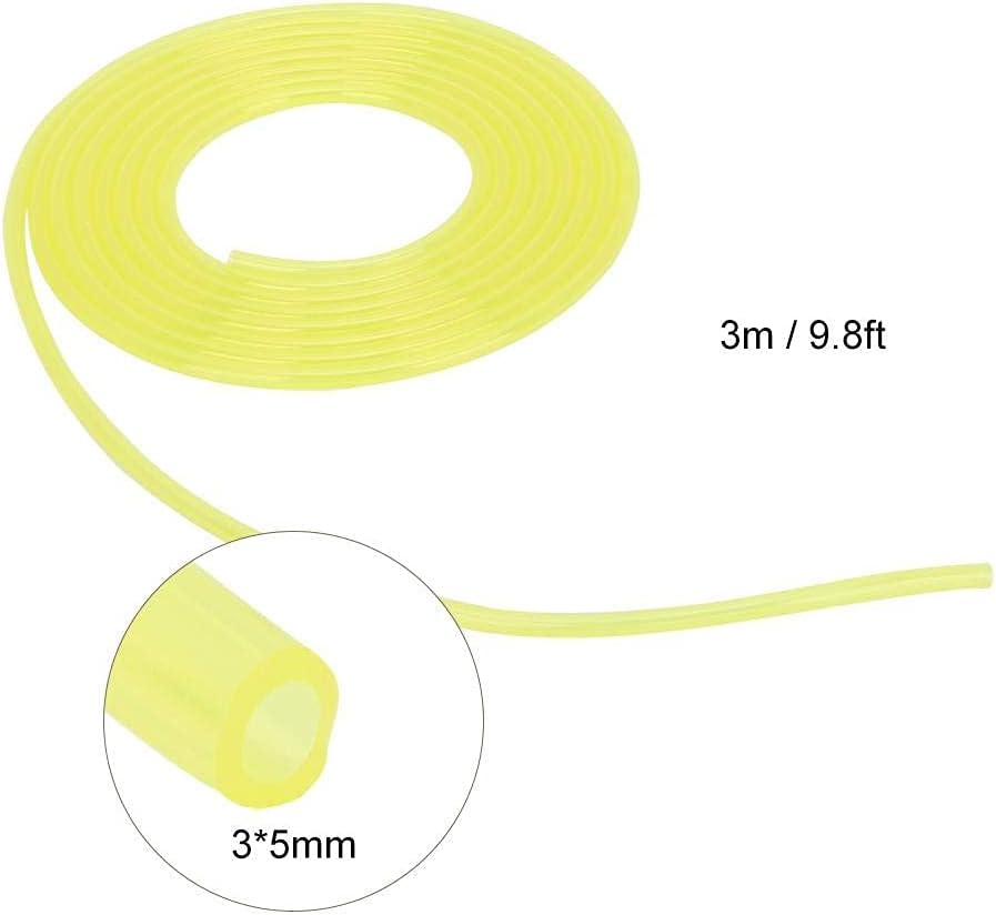 3 Meter Fuel Lines, Hose Carburetor Fuel Line Petrol Hose Lawn Mower Trimmer Accessories for Lawn Mower Strimmer and Chainsaws, Yellow(3 * 5Mm) image number 2
