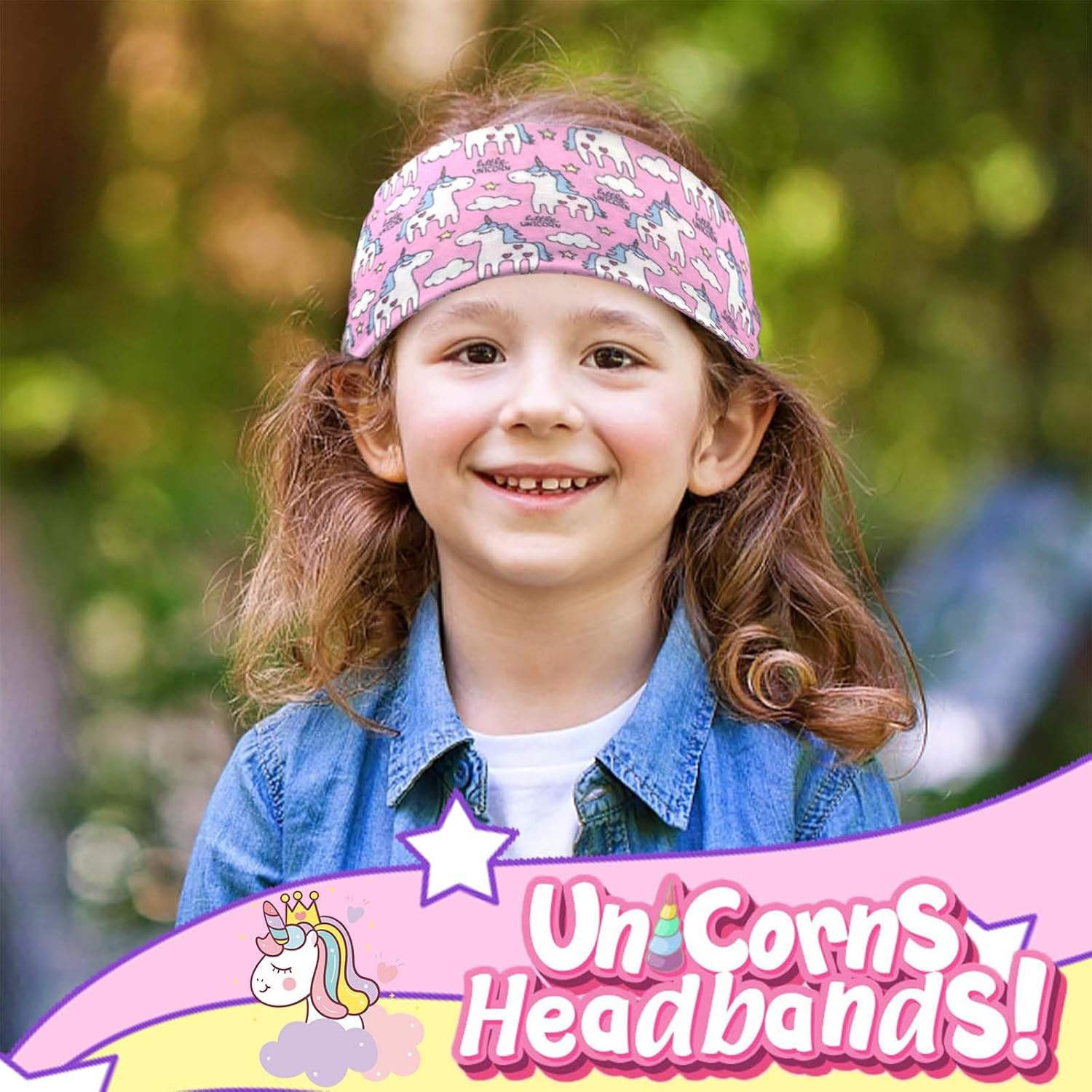 Soundzero Pack of 4 Children'S Elastic Hair Bands, Girls' Unicorn Headband, Hair Bands, Women'S Soft, Multicoloured Girls Headbands, Hair Band Girls, for Children 6-15 Years, Sports, Leisure (Unicorn) image number 6