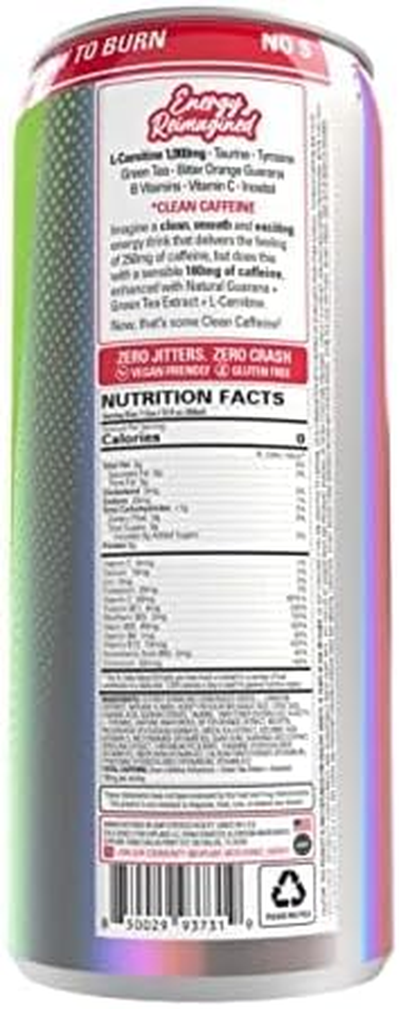 EHP Labs Oxyshred Healthy Energy Drink - Sugar Free Energy Drinks with Amino Acids, Green Tea Extract, Vitamin C & L Carnitine - Carb Free, Calorie Free, Natural Caffeine - Kiwi Strawberry (12-Pack) image number 6