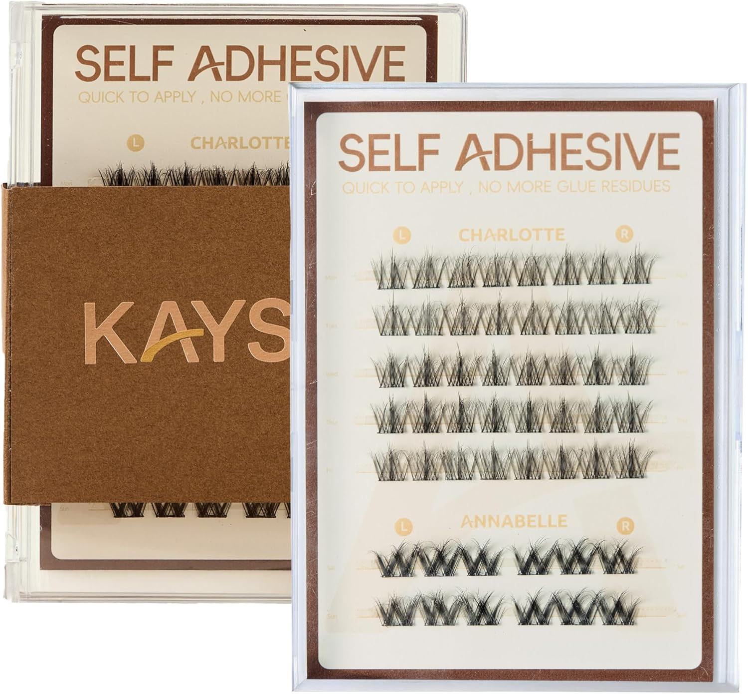 Self-Adhesive Glueless Press on Lash Clusters, No Glue Needed, Cluster Eyelash Extensions, Beginner Friendly, Individual Clusters, 24H Wear, Perfect Salon Look