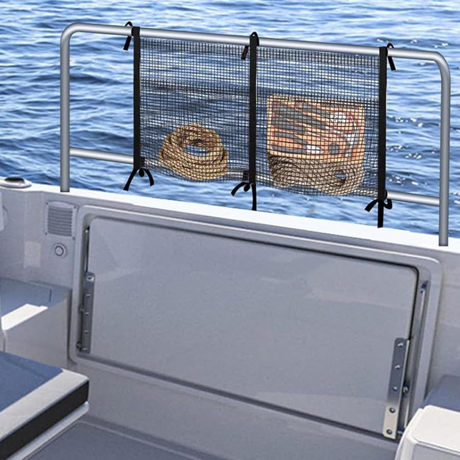 Boat Organizer,Portable Trampoline Storage Pouch - Portable Large Capacity Yacht Organizer for Water Sports Fishing Enthusiasts Home Outdoors Equipment image number 5