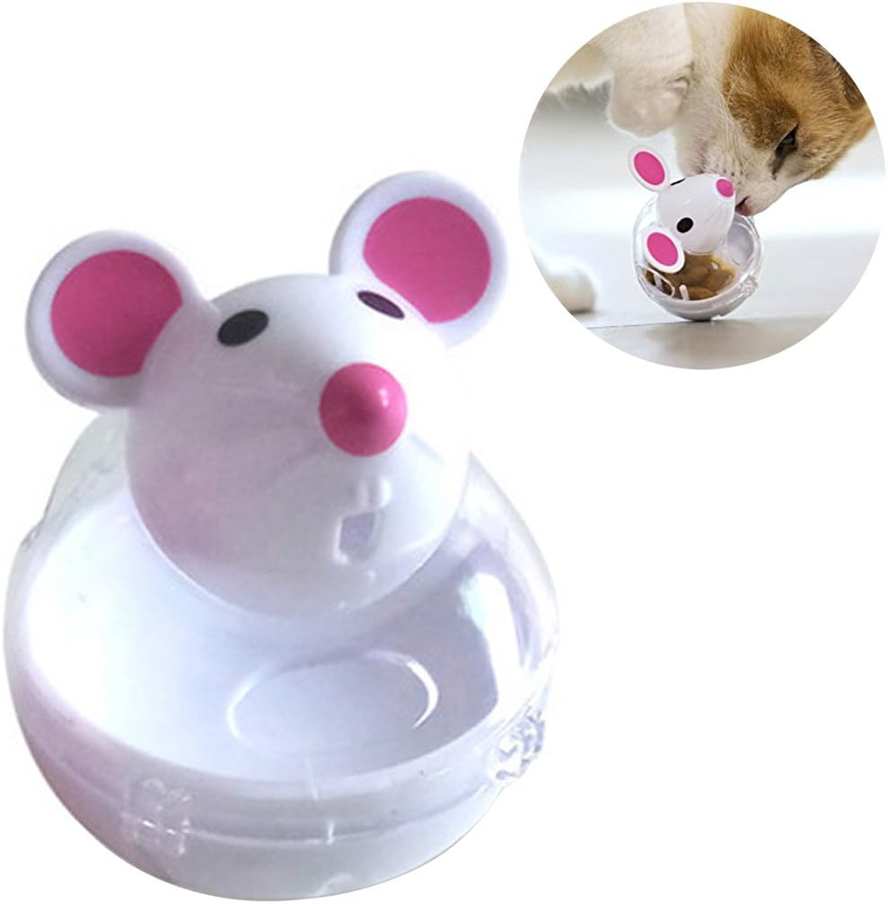Legendog Cat Slow Feeder Cat Food Ball Mice Tumbler Shaped Pet Treat Ball Cat Food Toy Ball Pet Food Ball (White) image number 1